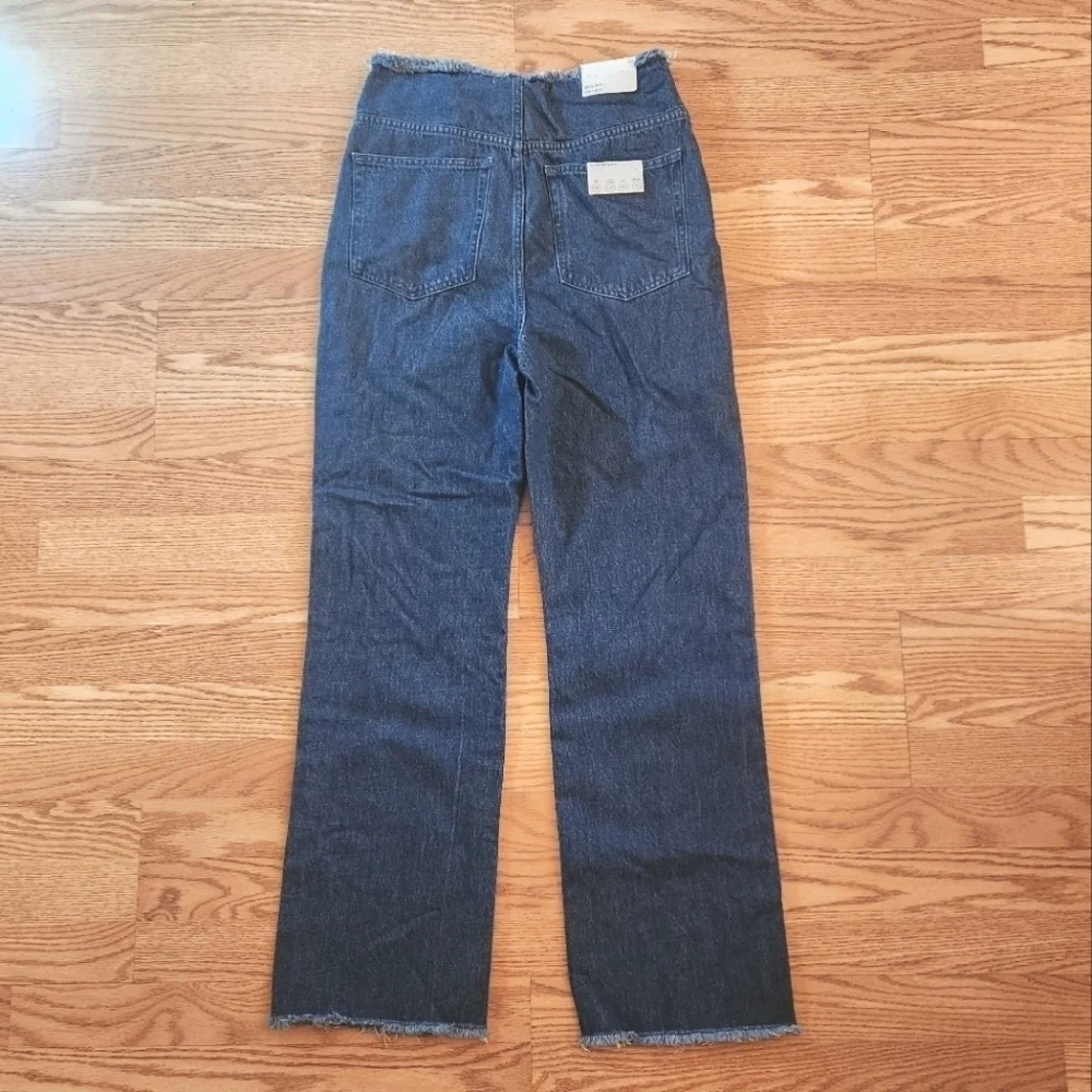 NWT WeWoreWhat Frayed WB Straight Jean in True Blue, Size 28